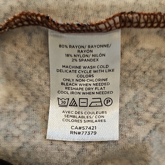 Ann Taylor Factory Snake Print Brown, Black Long Sleeve Knit Top Sz M - Picture 7 of 8